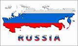 Russia territory with flag texture.