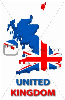 United kingdom territory with flag texture.