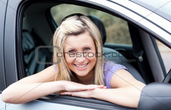 Portrait of a young female driver