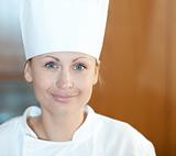 Portrait of a beautiful female chef 