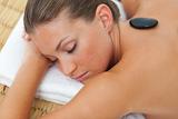 Relaxed woman getting spa treatment 