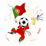 Portugal Soccer Fan with Ball Head. 