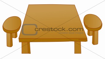 Desk and stool