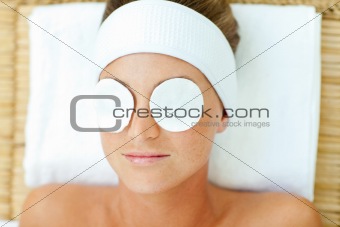 Portrait of a woman having a spa treatment