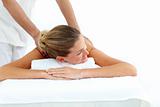 Attractive woman receiving a massage 