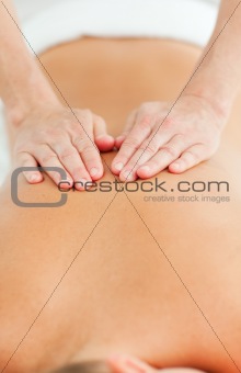 Back massage in a health center