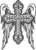 cross with wing tribal design