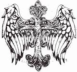 royal cross symbol with wing