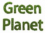 Green Planet sign from plants