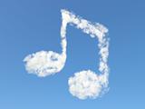 Music note from clouds