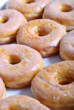 shot of glazed doughnuts vertical