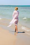 beach woman with a sarong