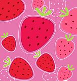 Vector abstract pink fruity strawberry background