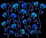 blue daisy flower pattern