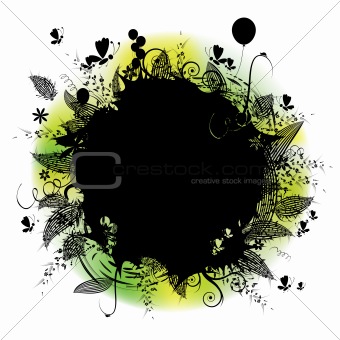 Abstract summer silhouette frame