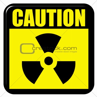 3D Caution Radioactive Sign