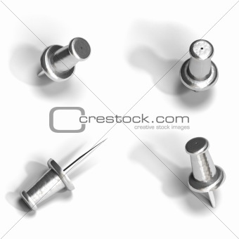metal pushpin or thumbtack 