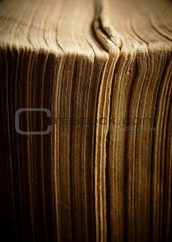 Vintage book - the edges of pages. Macro; shallow DOF.