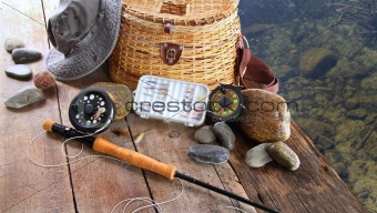 Fishing lures,reel,and sun hat