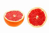 Two cross section of grapefruit