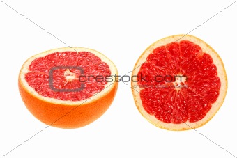 Two cross section of grapefruit