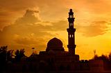 Silhouette of a mosque