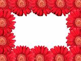 Abstract frame with red flowers