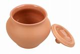 Single open empty ceramic pot