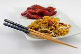 Chinese Food - Boneless spare ribs with Pork fried rice