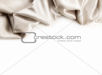Luxurious satin fabric on white