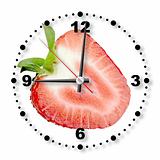 Red strawberry as a office clock