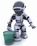 robot with trash can