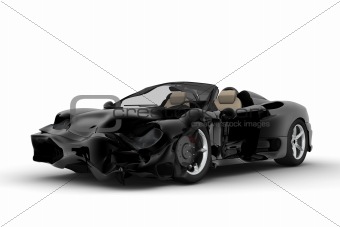 Black accident car