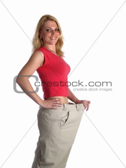 Girl in big pants
