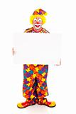 Clown Holds Sign - Full Body