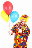 Clown Points at Balloons
