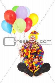 Clown with Big Feet and Balloons
