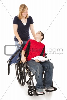 Disabled Boy and Friend