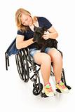 Disabled Girl Comforts Dog