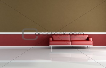 red and brown classic sofa