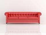 red leather classic sofa