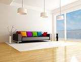 modern colored living room