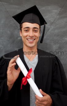 Teen Guy Celebrating Graduation in the class