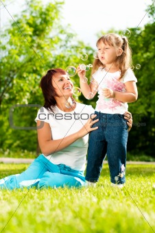 happy mother with her daughter