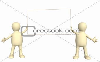 3d puppets with information banner