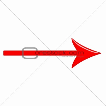 3D Glossy Red Arrow 