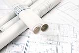 Blueprints and building equipment