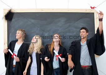 Group of people celebrating after Graduation