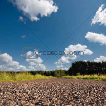 straight road in rural landscape