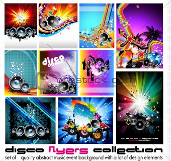 10 Abstract Music Background for Discoteque Flyer set 3